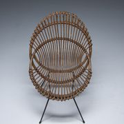 Mid-century chair in rattan, italy, 1950's