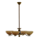 Art Deco chandelier with 4 branches in glass and brass, Sweden, 1940s