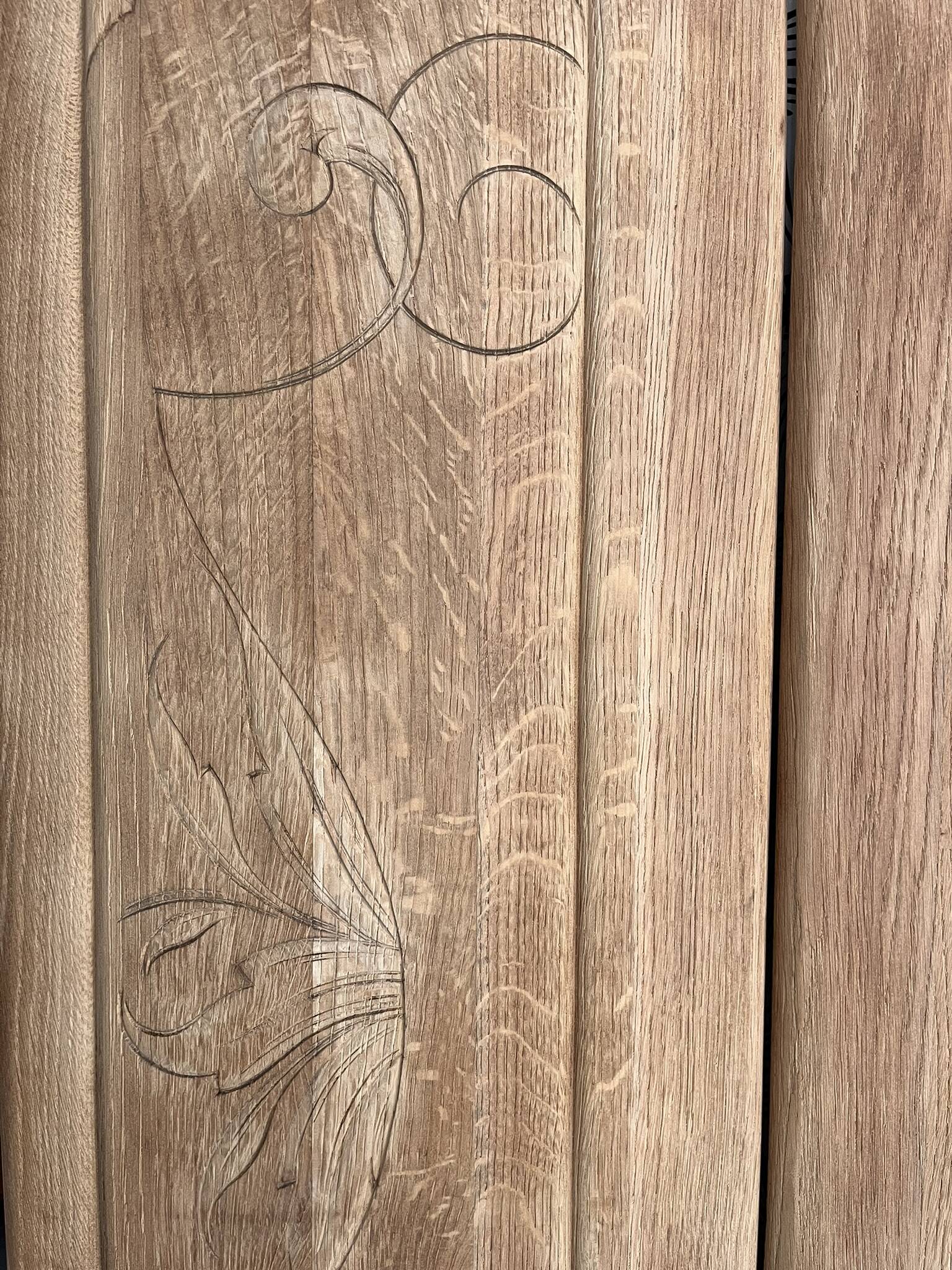 Two Art Deco solid oak wardrobe doors Solweig & Abigaël screen