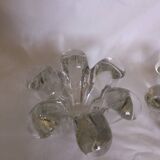Glass or crystal flower candle holders