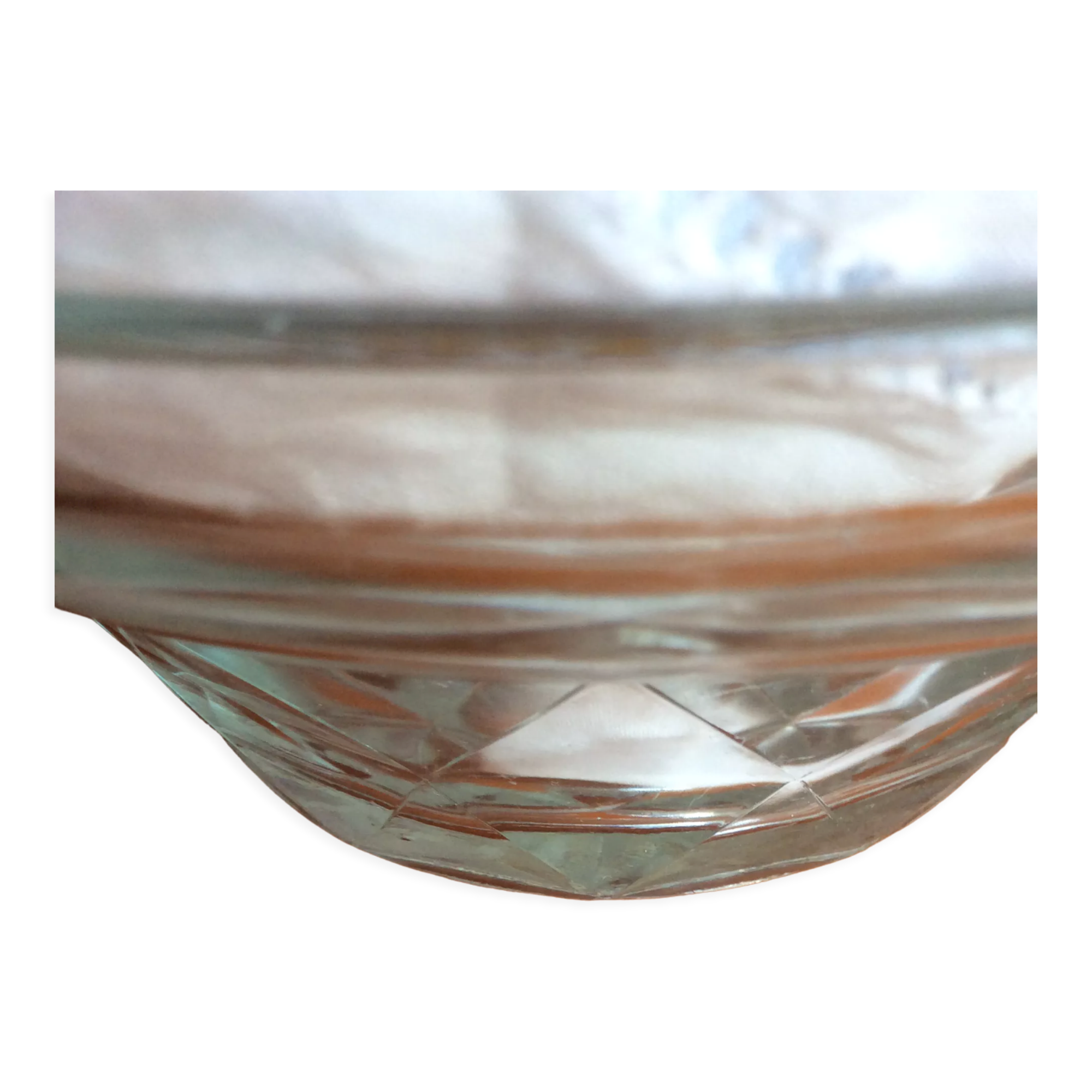 Glass salad bowl from the 50s-60s with gold border