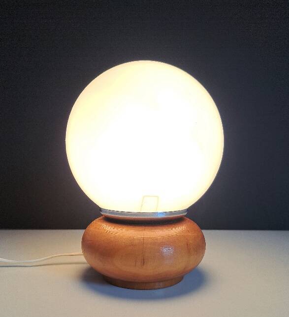 Wooden bedside lamp
