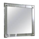 Miroir Fontana Arte avec cadre carré en métal et miroir, Italie, années 1960