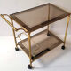 Belgo Chrom serving trolley in gold metal from the 60s/70s