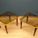 Pair of tables with crystal glass spiegel parsol, germany, 1970