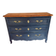 Commode vintage restaurée – peinture Annie Sloan Oxford Navy & cire cl