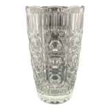 Vase en verre travaillé motifs géométriques