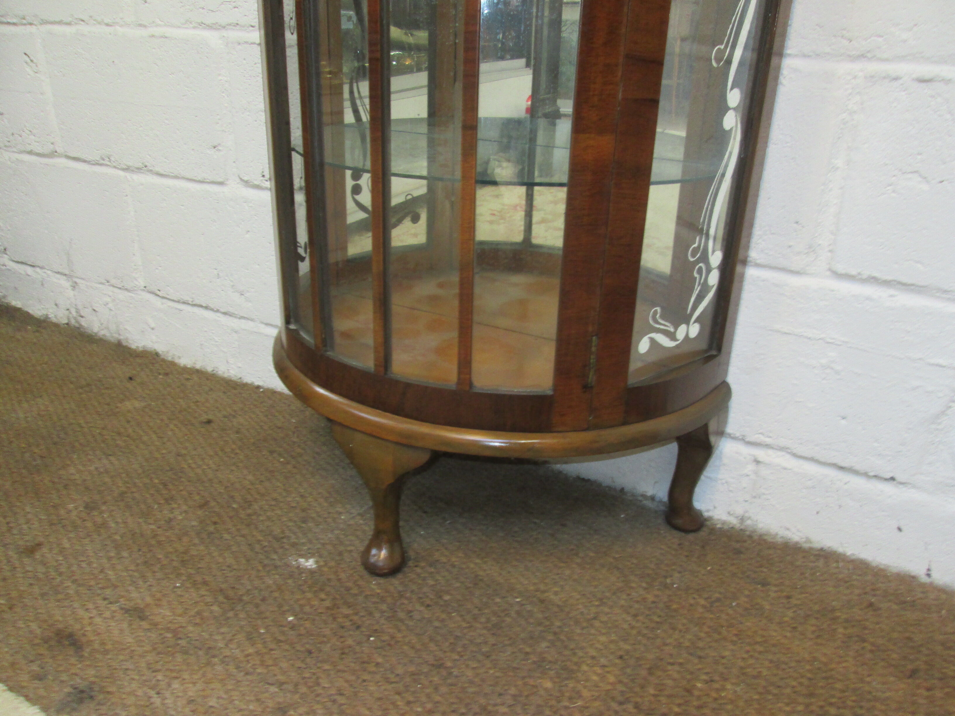 Walnut art deco showcase