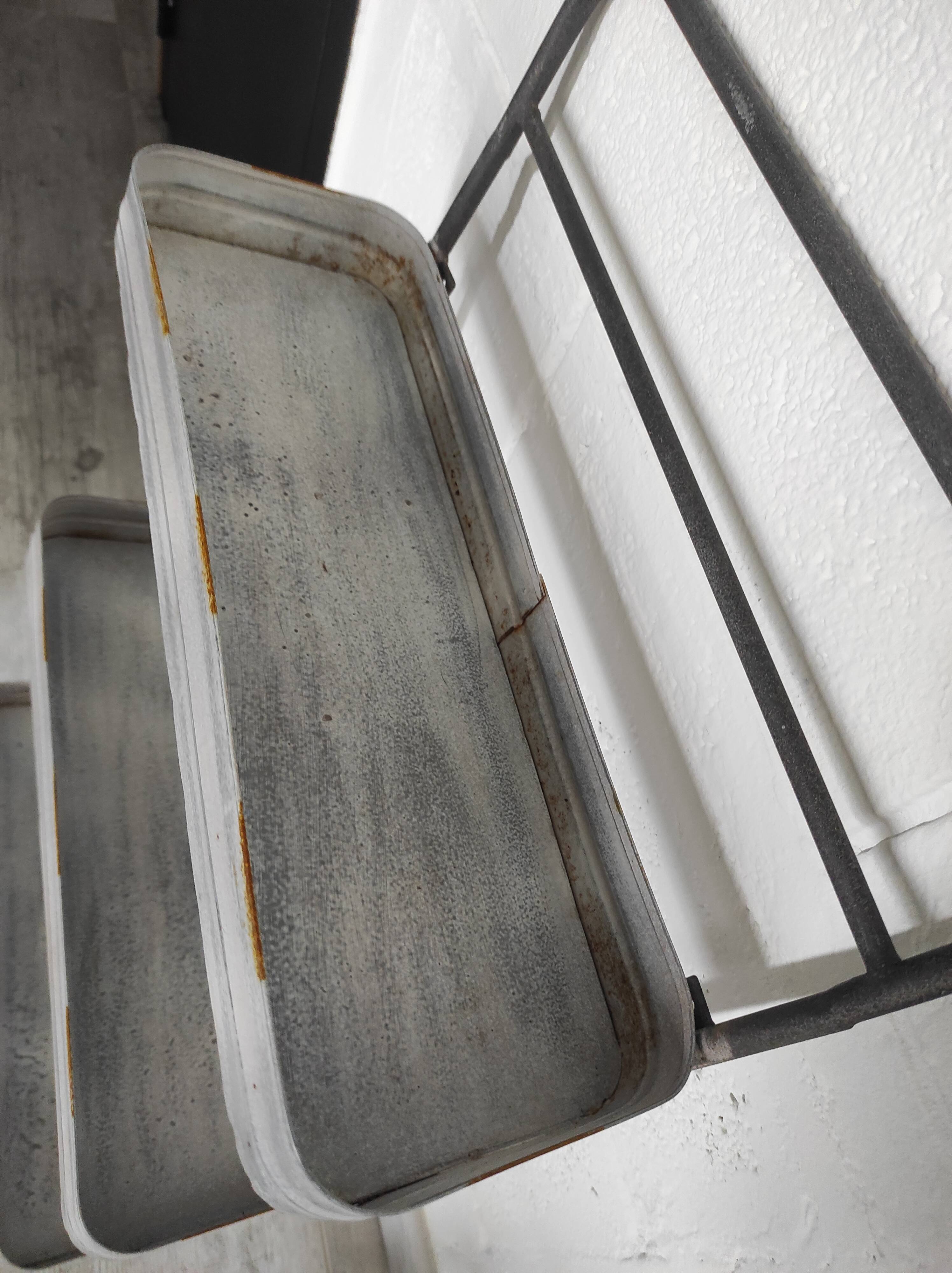 Large vintage metal 3 tier shelf