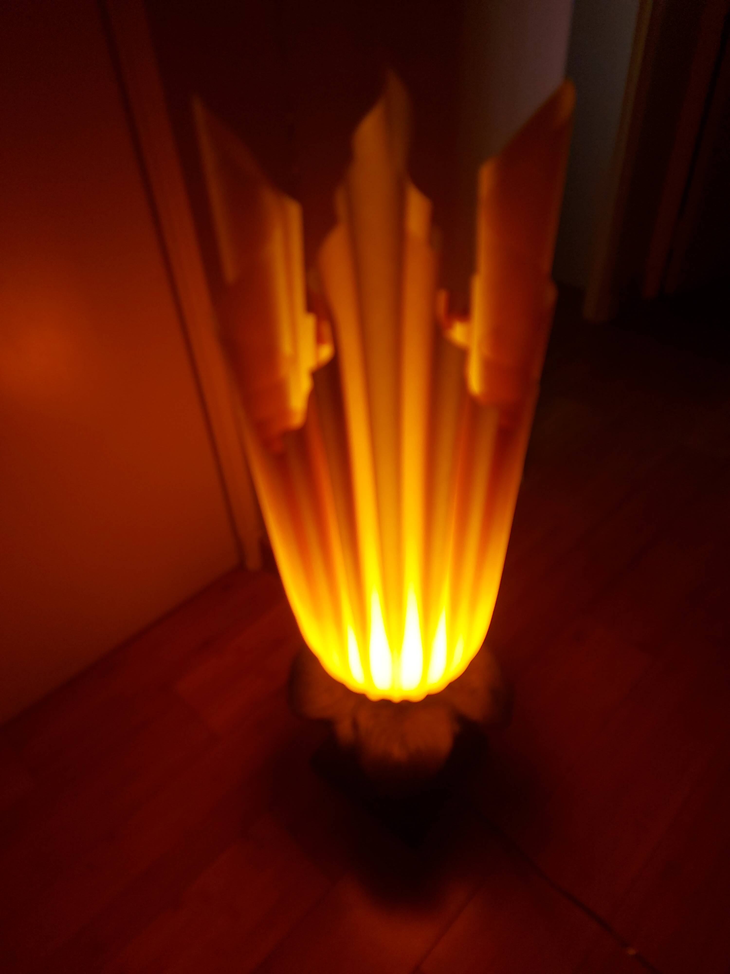 70's georgia jacob lamp, gold leaves