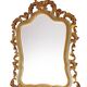Baroque gilded Louis XV style beveled mirror with " Brevete" label, 1950s