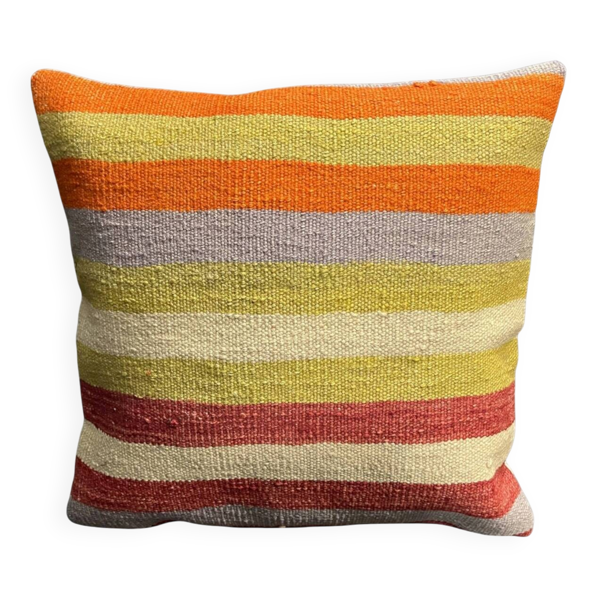 Coussin en laine turque rayé