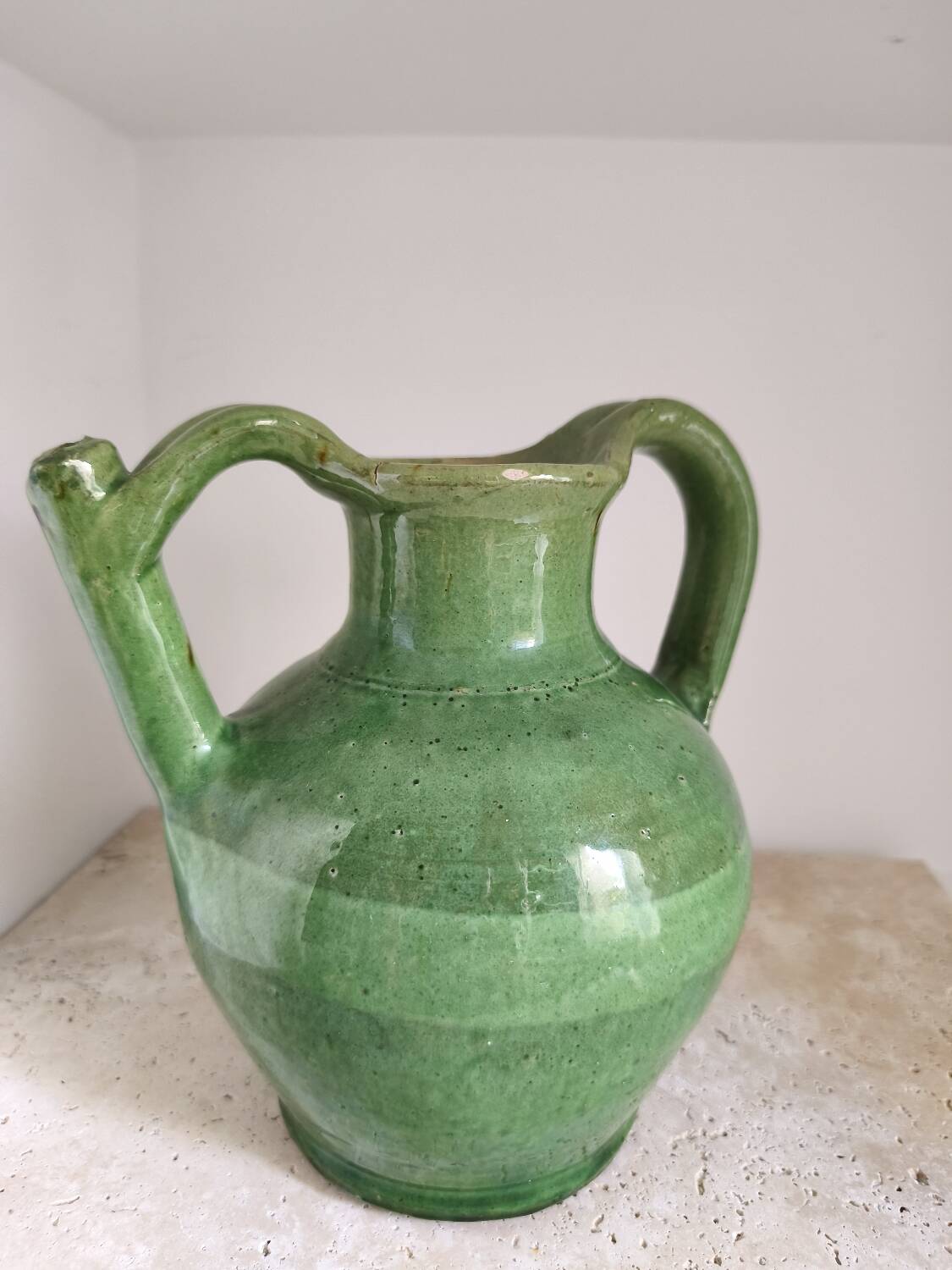 Glazed terracotta water jug