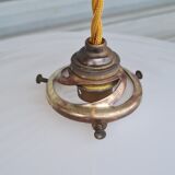 Large white opaline pendant light