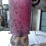 Glass paste and plexiglass bedside lamp