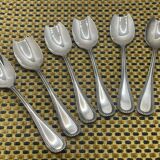 Set of 6 BOULENGER silver-plated melon spoons, pearl model