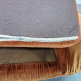 Pair of Italian Space Age Lounge Chairs, Orange Upholstery, 1970s