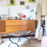 Table basse en fer forgé Mid Century