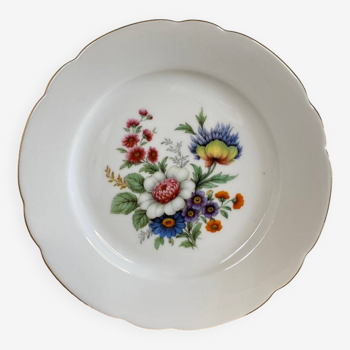 Assiette porcelaine motif fleurs