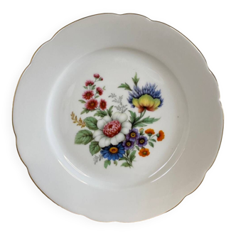 Assiette porcelaine motif fleurs