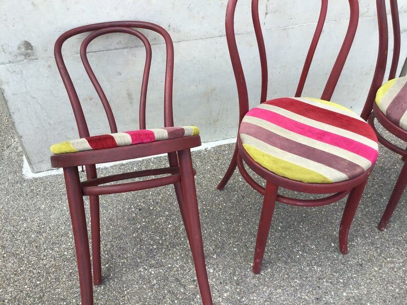Set de 4 chaises bistrot viennoise bois courbé