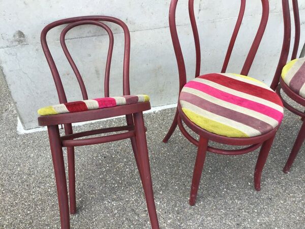 Set de 4 chaises bistrot viennoise bois courbé