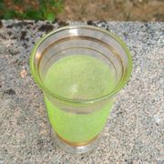 Frosted green textured glass vase 1950s