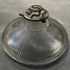 Suspension in holophane striated glass and brass support - art-deco period