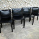 Vintage CAB 412 chairs, Mario Bellini design for Cassina, set of 4
