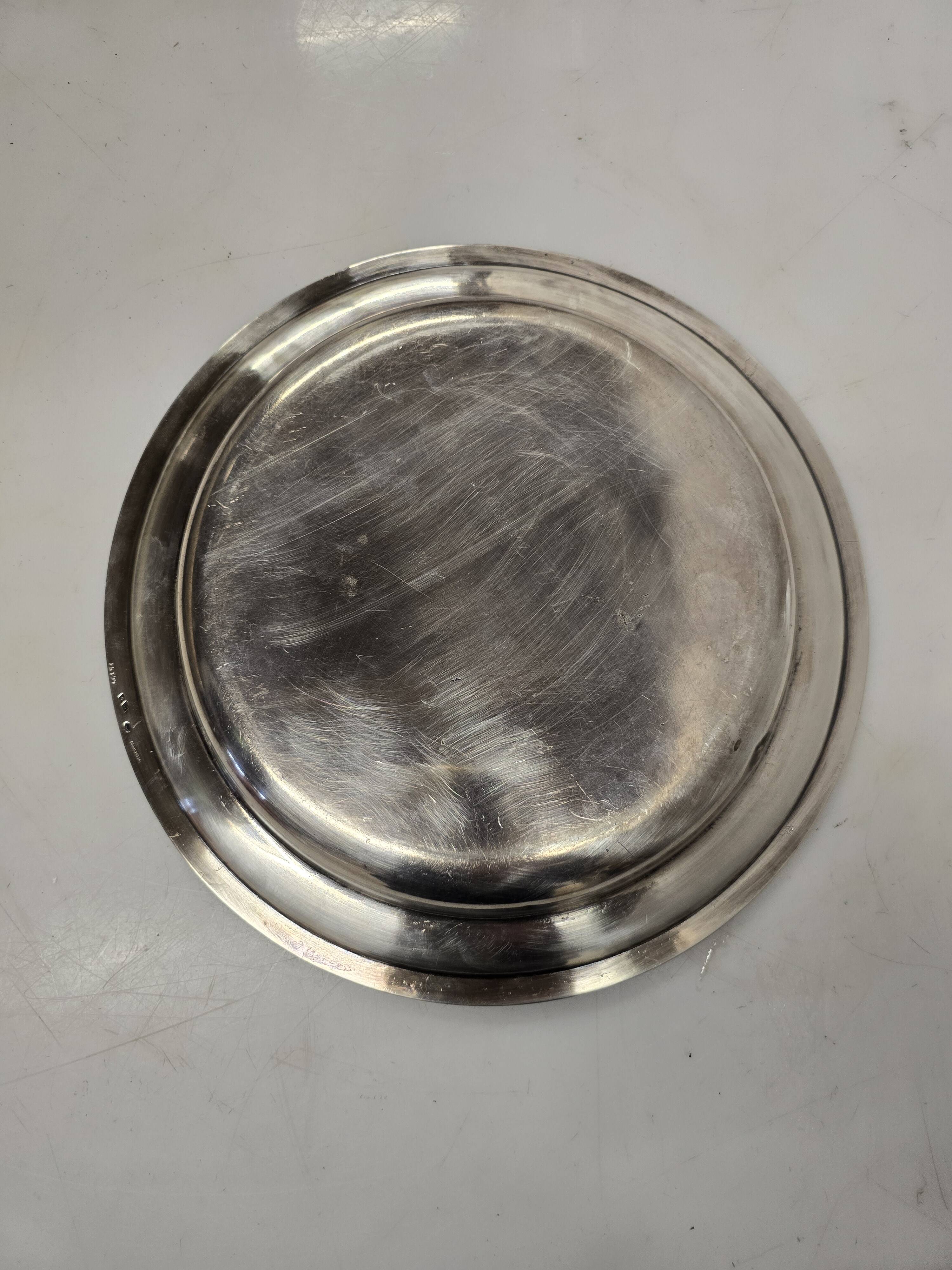 Old Christofle hollow dish in silver metal early 20th century