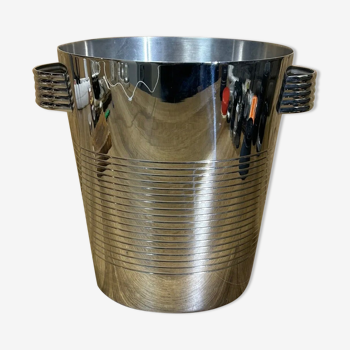 Stainless steel champagne bucket "Létang Rémy" Art Deco style, 60/70