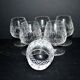 Lorraine crystal cut cognac glasses set of 6 in the style of Tommy Lemberg.