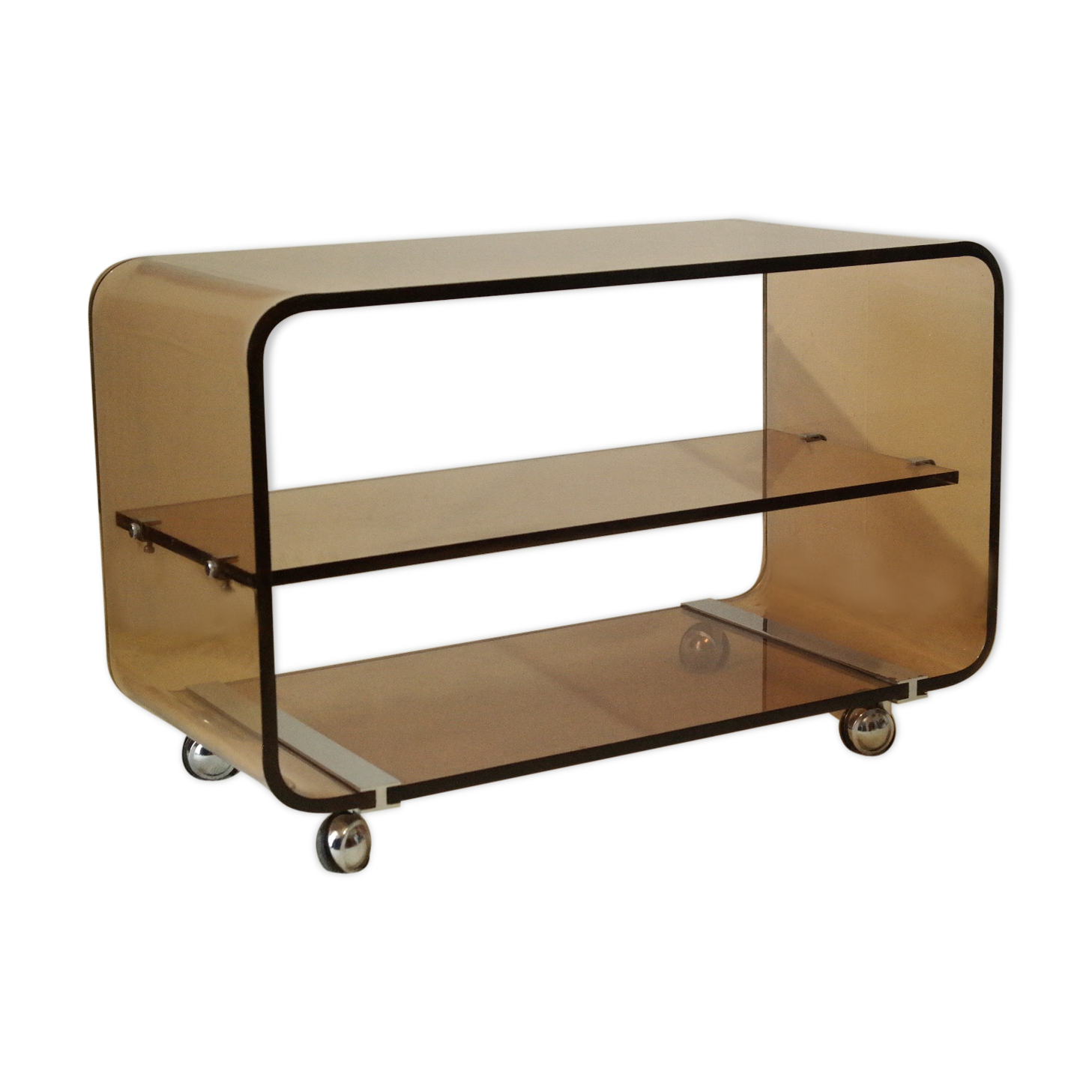 Vintage plexiglas coffee table by Michel Dumas