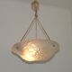 French Art Deco Ceiling Light ROS Degue Frosted Molded Glass Plafonnier