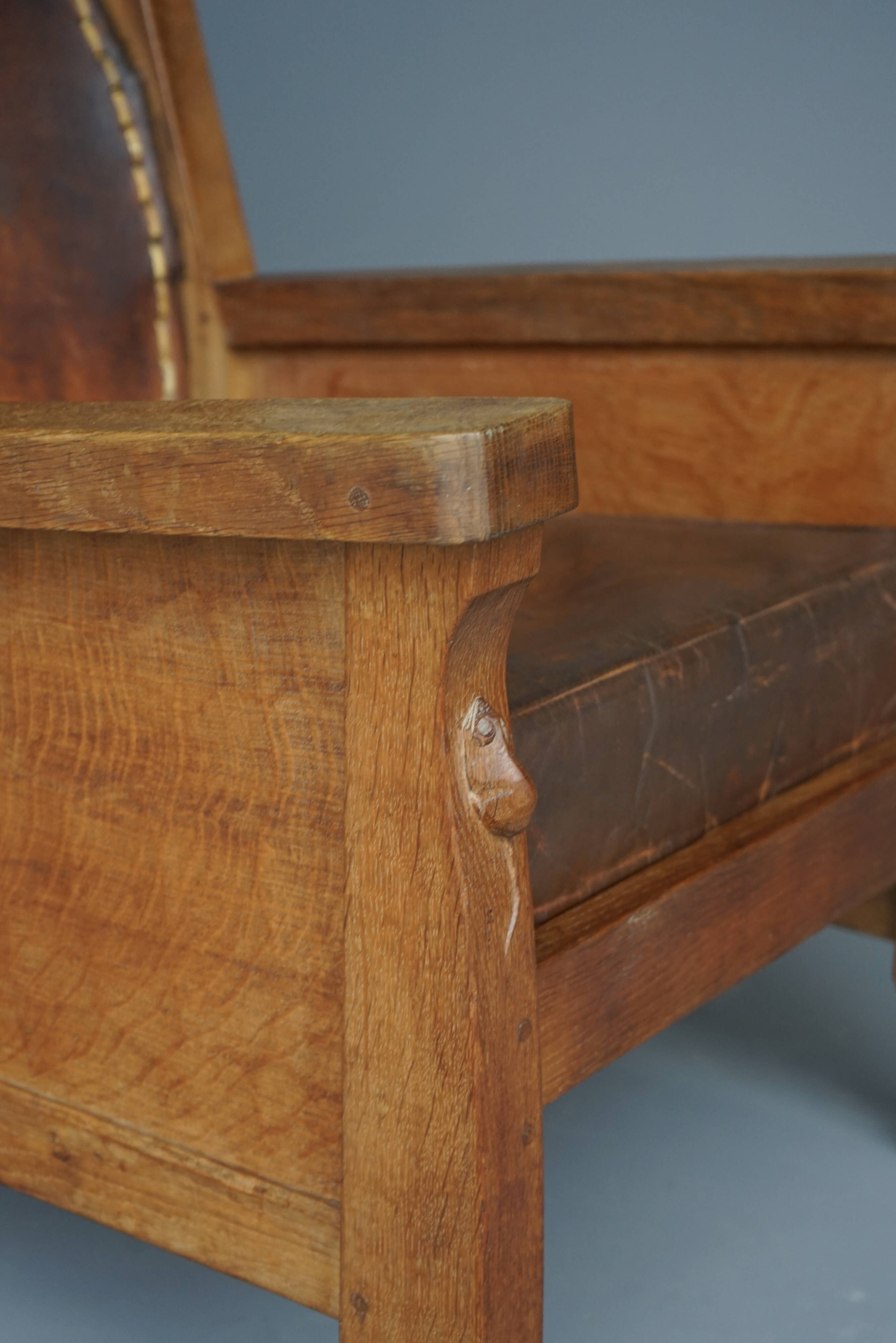 Oak Armchair by Robert Mouseman Thompson, 1940s