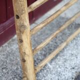 Old vintage wooden animal barrier, wall espalier, plant holder