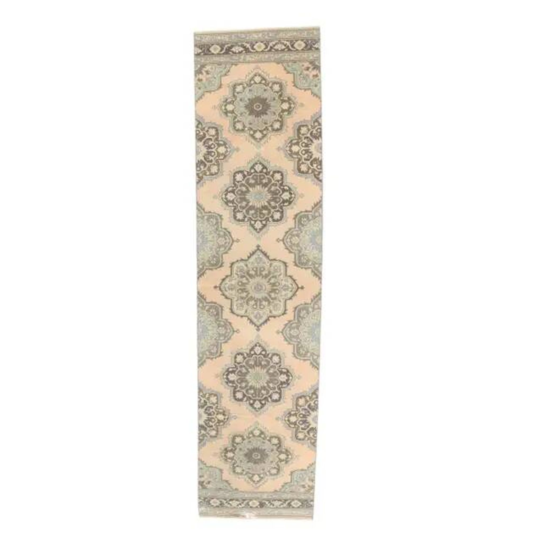 1970s Turkish Oushak Wool Runner Rug 92x373