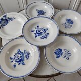 Lot de 6 assiettes creuses dépareillées Digoin Sarreguemines et Saint-Amand