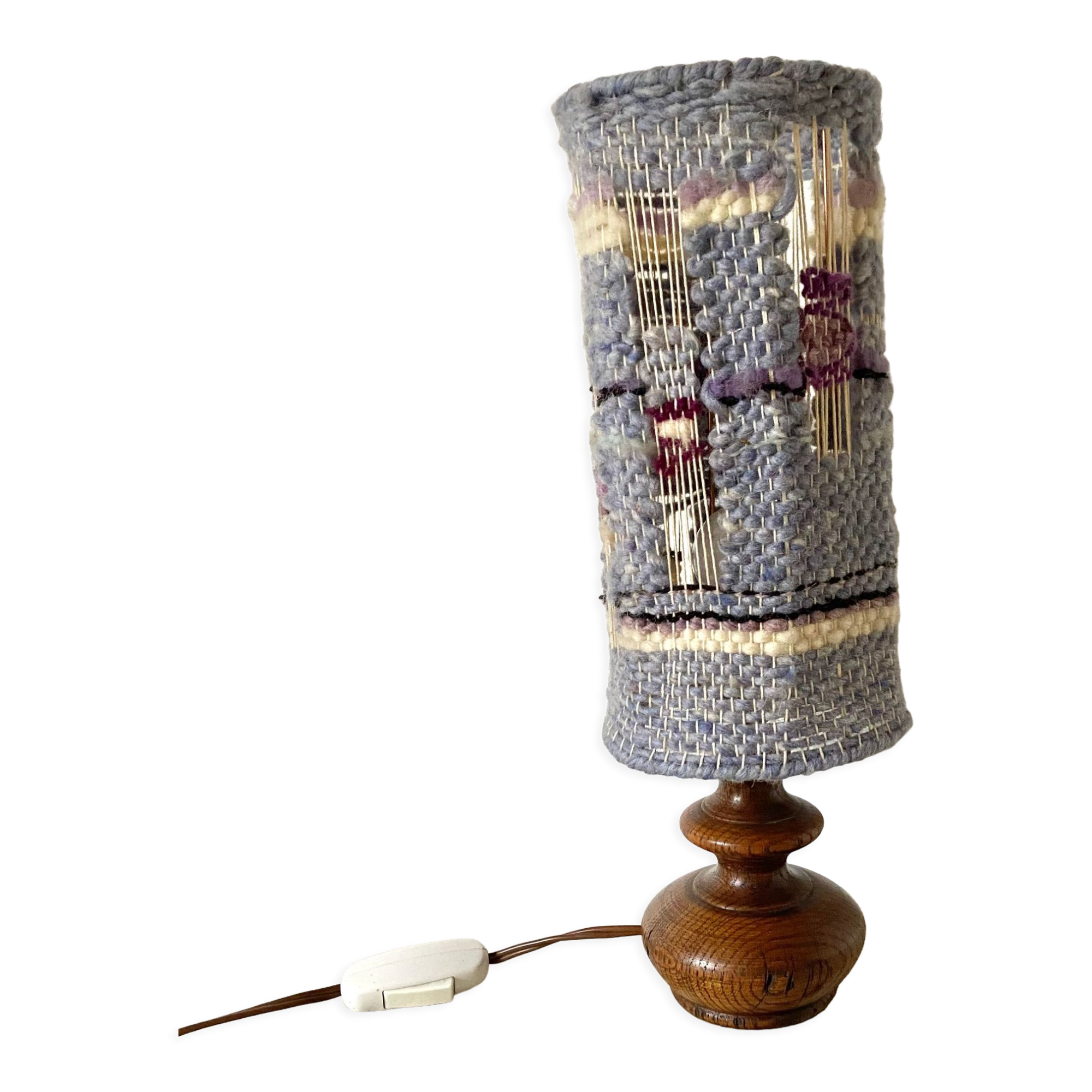 Vintage wool ball lamp from the 70s