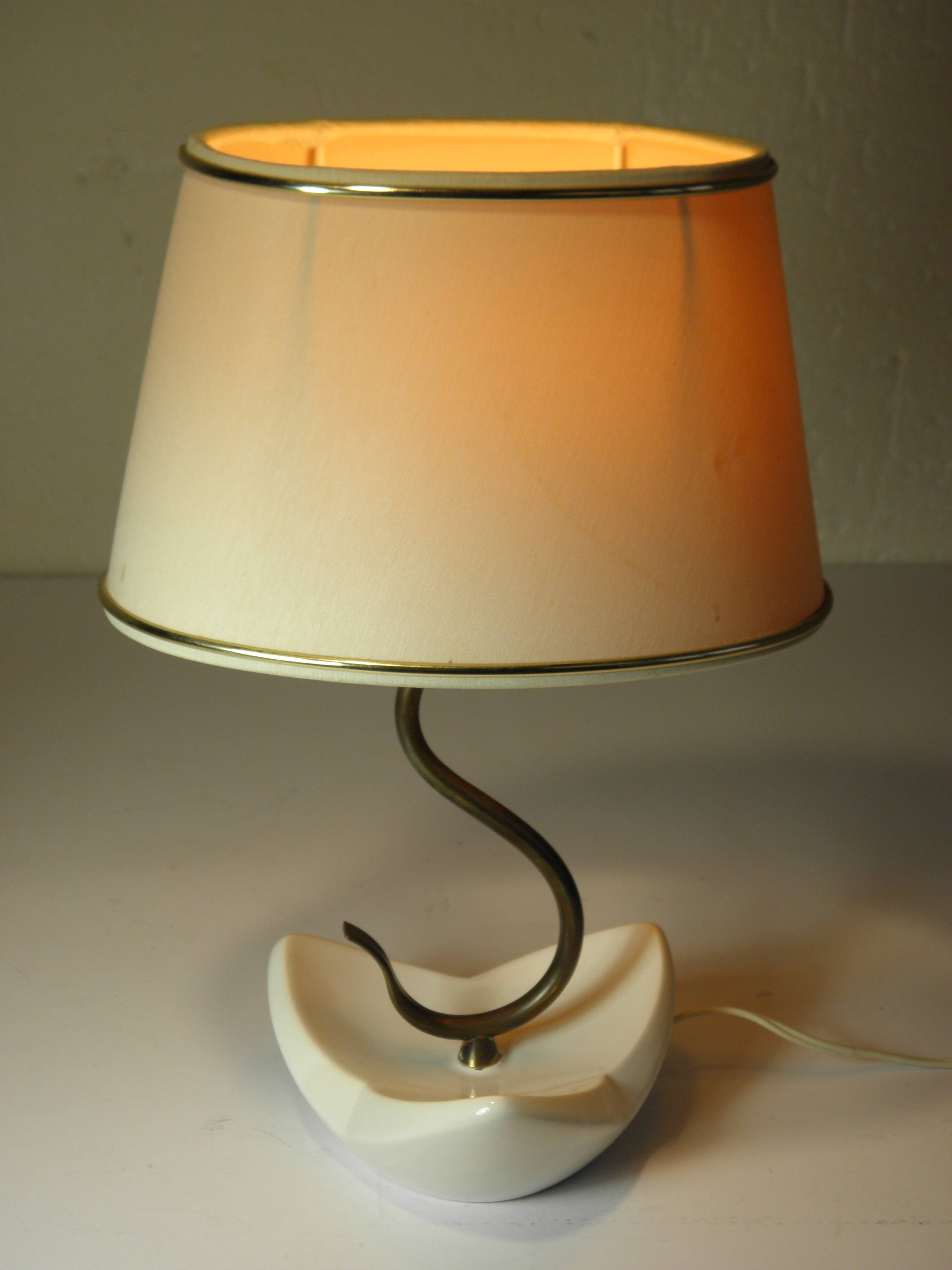 Ceramic and brass lamp from the 1950s.