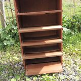 Old Shoe Cabinet with 5 Wooden Lockers
