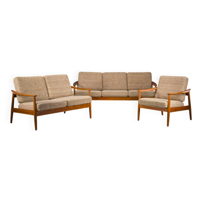 Ensemble de sièges moderne danois en teck par Arne Vodder pour France & Søn, années 1960, ensemble de 3.