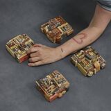 Set of 4 Vibrant Sculptures by Guy Deltour – Contemporary Belgian Art, 2000