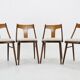 1950s Set of 4 Dining Chairs in Walnut Finish, Czechoslovakia