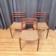 Set of three chairs, model 78, designed by Neils O. Möller, JL Møllers Møbe.