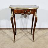 Small Living Room Table in Rosewood and Marquetry, Louis XV style, Napoleon III – Middle XI period