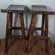 Pair of bar stool in cerused teak beautiful patina 74x50x26 cm.