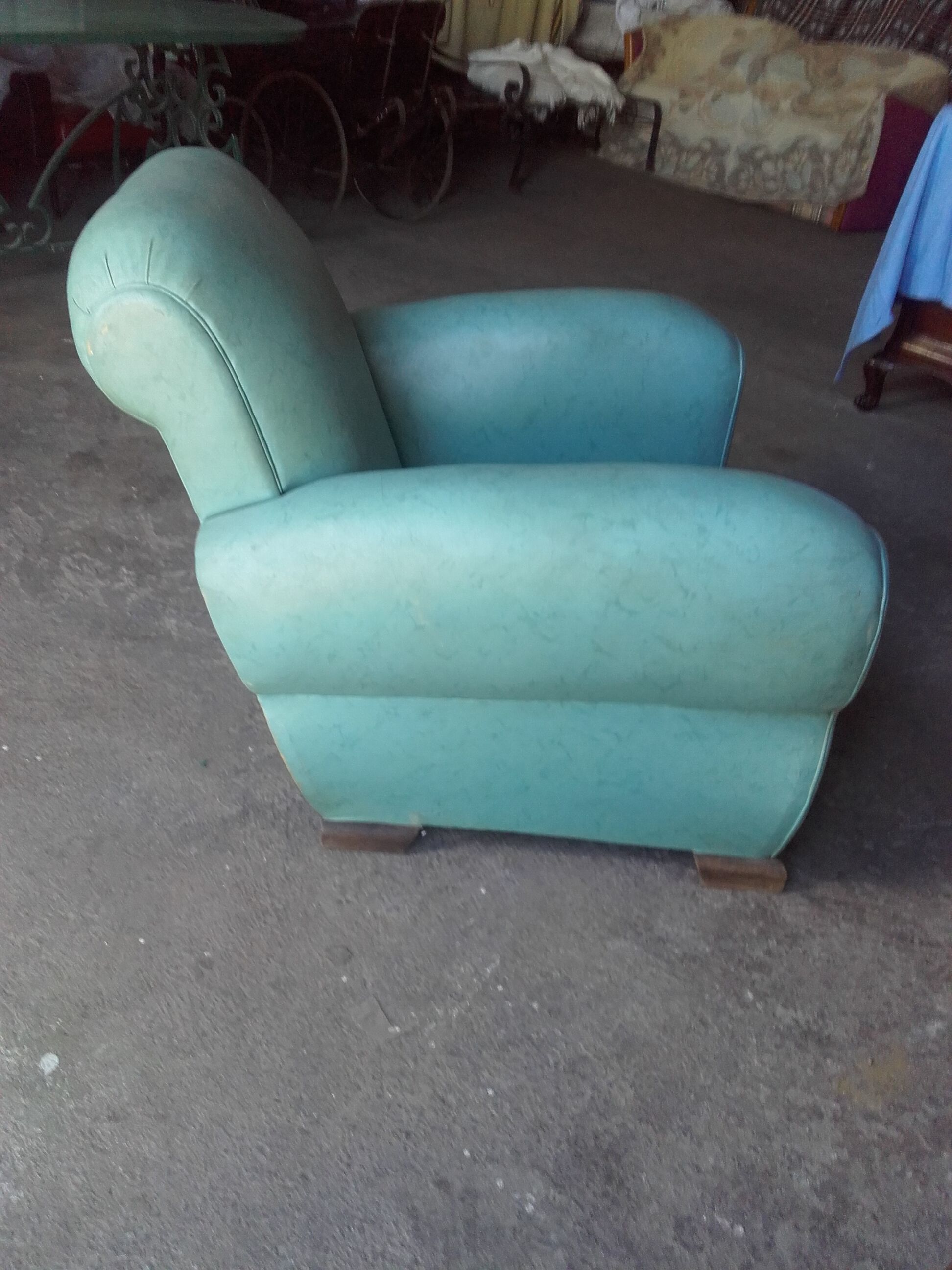 Leather club armchair