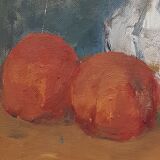 Painting by Nagao Usui: "Bouquet of orange cquelicots"