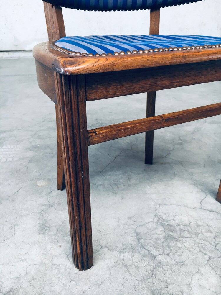 Set of Art Deco Curved Back Side Chairs, France, 1930s